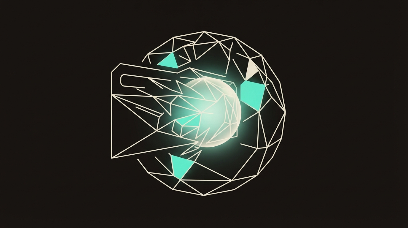 Abstract illustration of a search result morphing into a radiating AI answer bubble