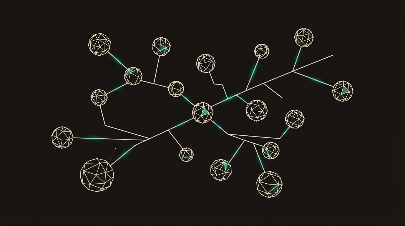 Abstract illustration of a network diagram of globe nodes connected by lines